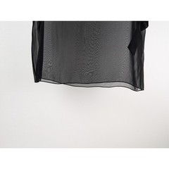 Saint Laurent Paris Blouse Manches Courtes Drape T-Shirt in Black BNWT 48