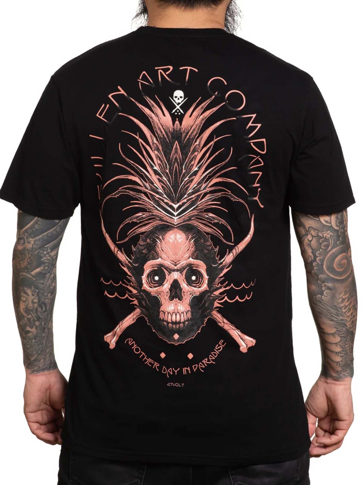 Sullen Men’s Sweet Death Short Sleeve Premium T-shirt Pineapple Skull Tattoo Tee