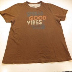 LIFE IS GOOD SEMI FITTED GOOD VIBES TEE T SHIRT Mens L Brown