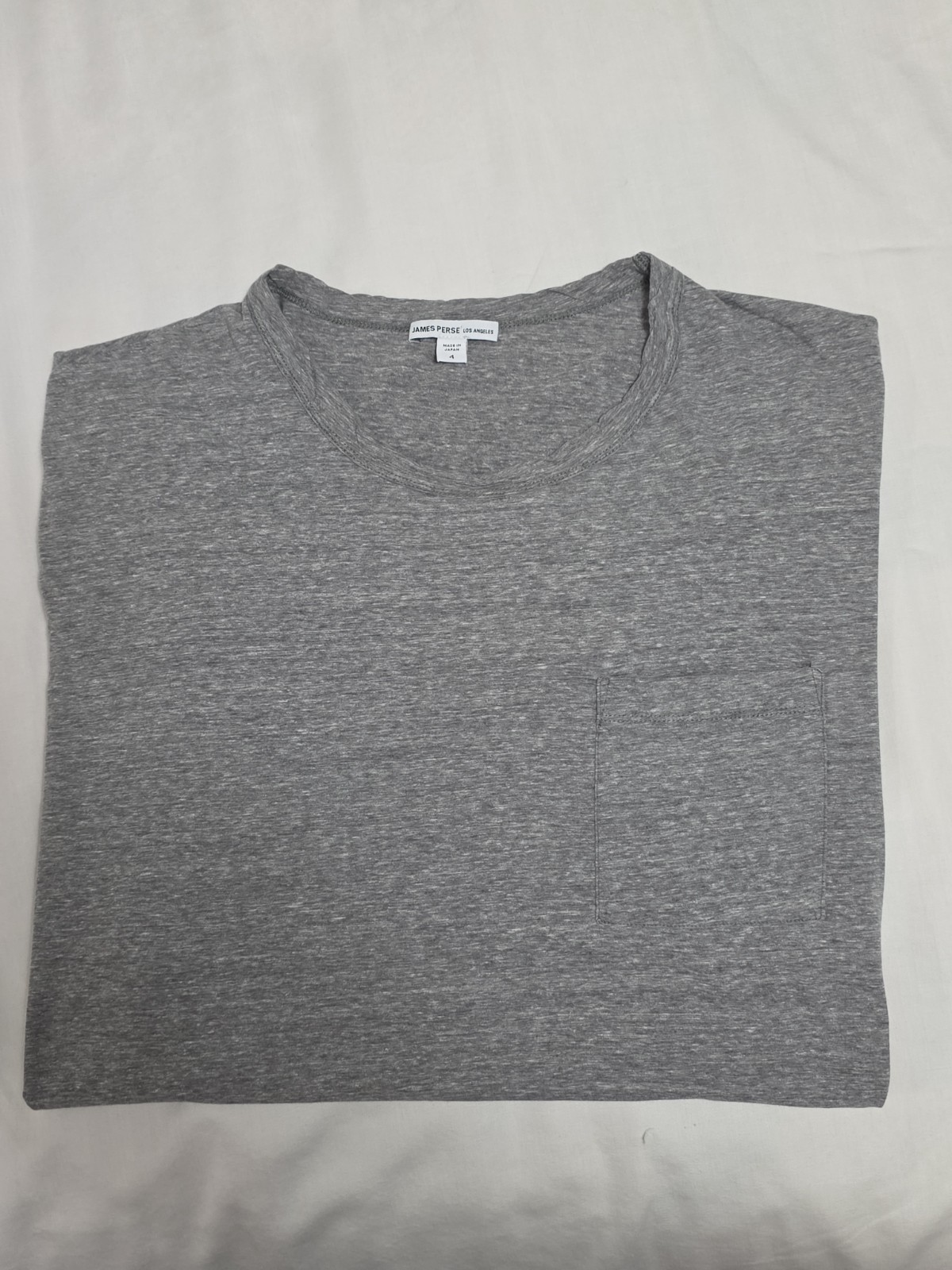 JAMES PERSE Standard Light Heather Gray Pocket Short Sleeve Tshirt 4 Made JAPAN