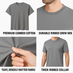 12-Pack Men’s T-Shirts: Non-Transparent & Shape Retention, High-Density Premi…