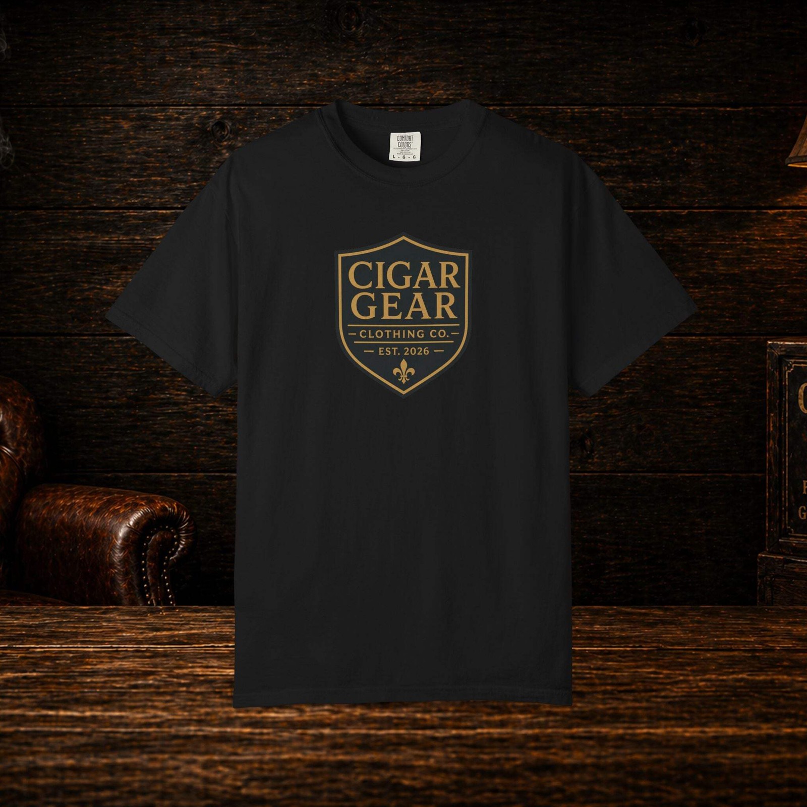 Cigar Gear Shield Logo T Shirt Men's Graphic Tee Smoking Lounge Apparel gallery