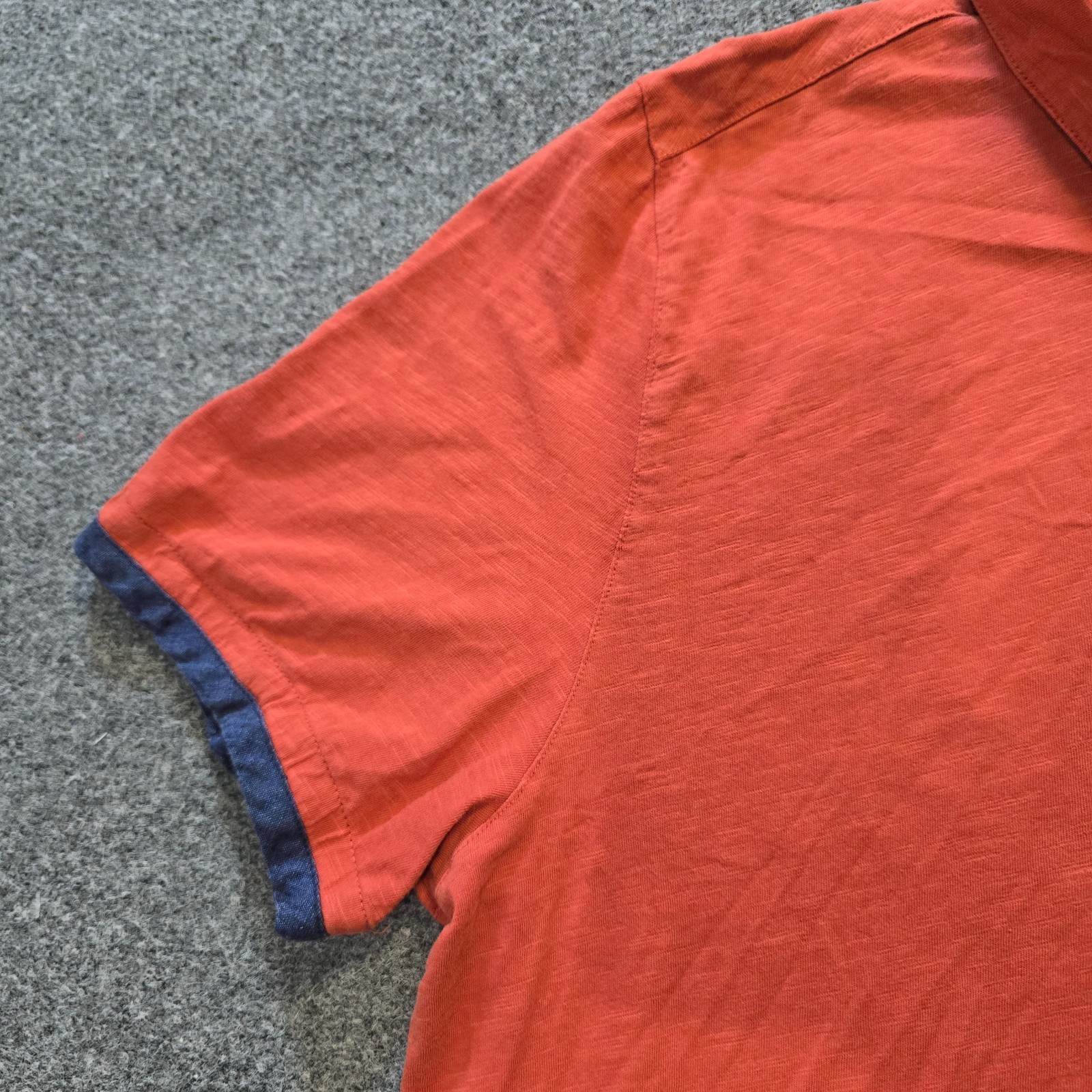 Carbon 2 Cobalt Top Mens Size XL Orange Polo Short Sleeve Slub Knit Casual Basic gallery
