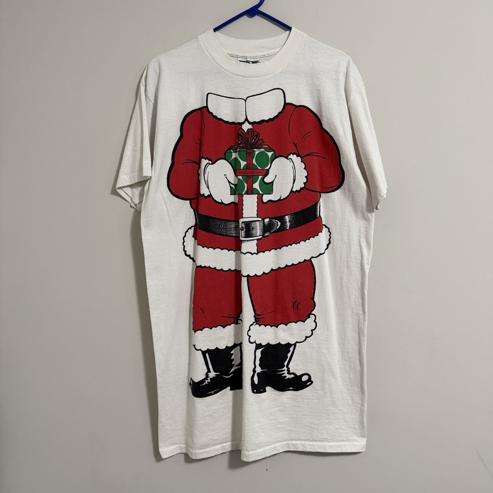 Size OS – Santa Holding Present T-Shirt