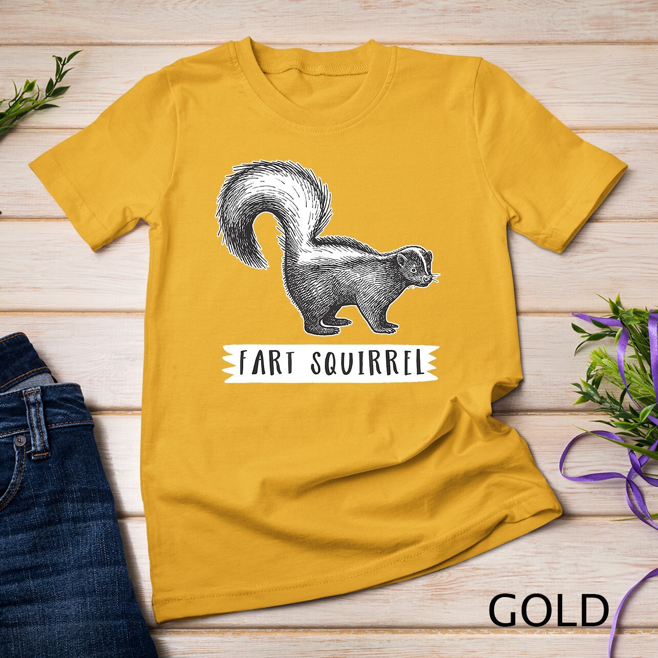 Fart Squirrel Funny Skunk Unisex T-shirt gallery