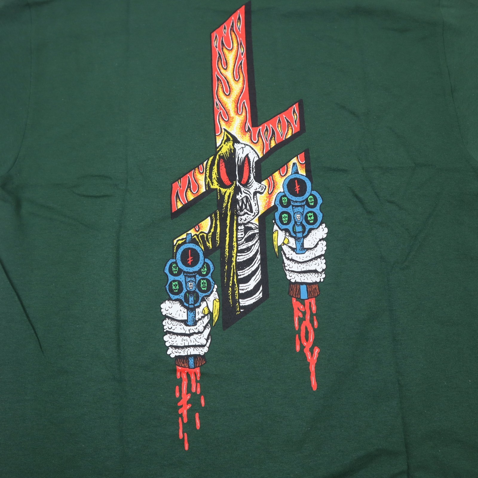 Deathwish Revenge T-Shirt Mens Medium Forest Green Skull Graphic Skate NEW gallery