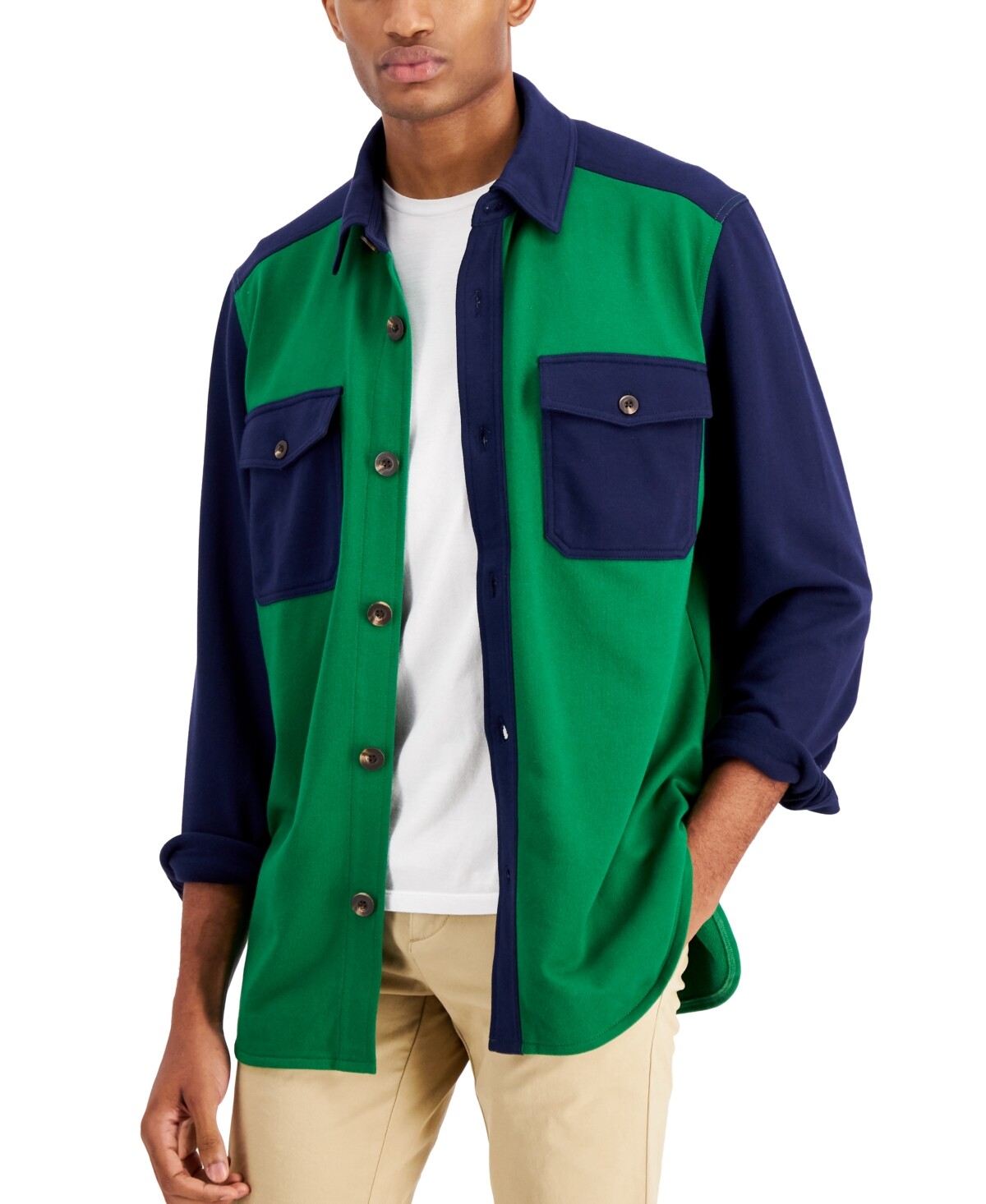 MSRP $75 Club Room Men’s Colorblocked Shirt Green Size Medium