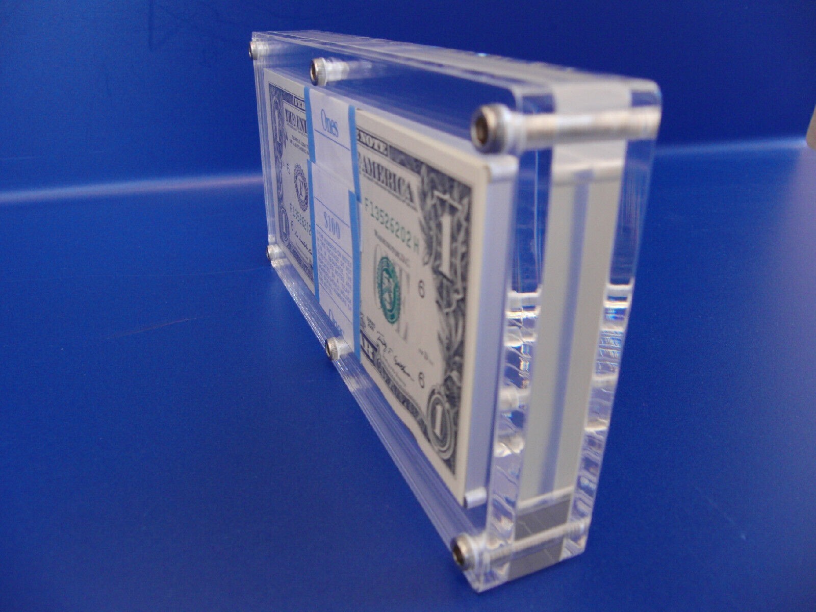 Acrylic pack 100 Bank Note BEP Currency Display Dollar Case Frame Money Holder