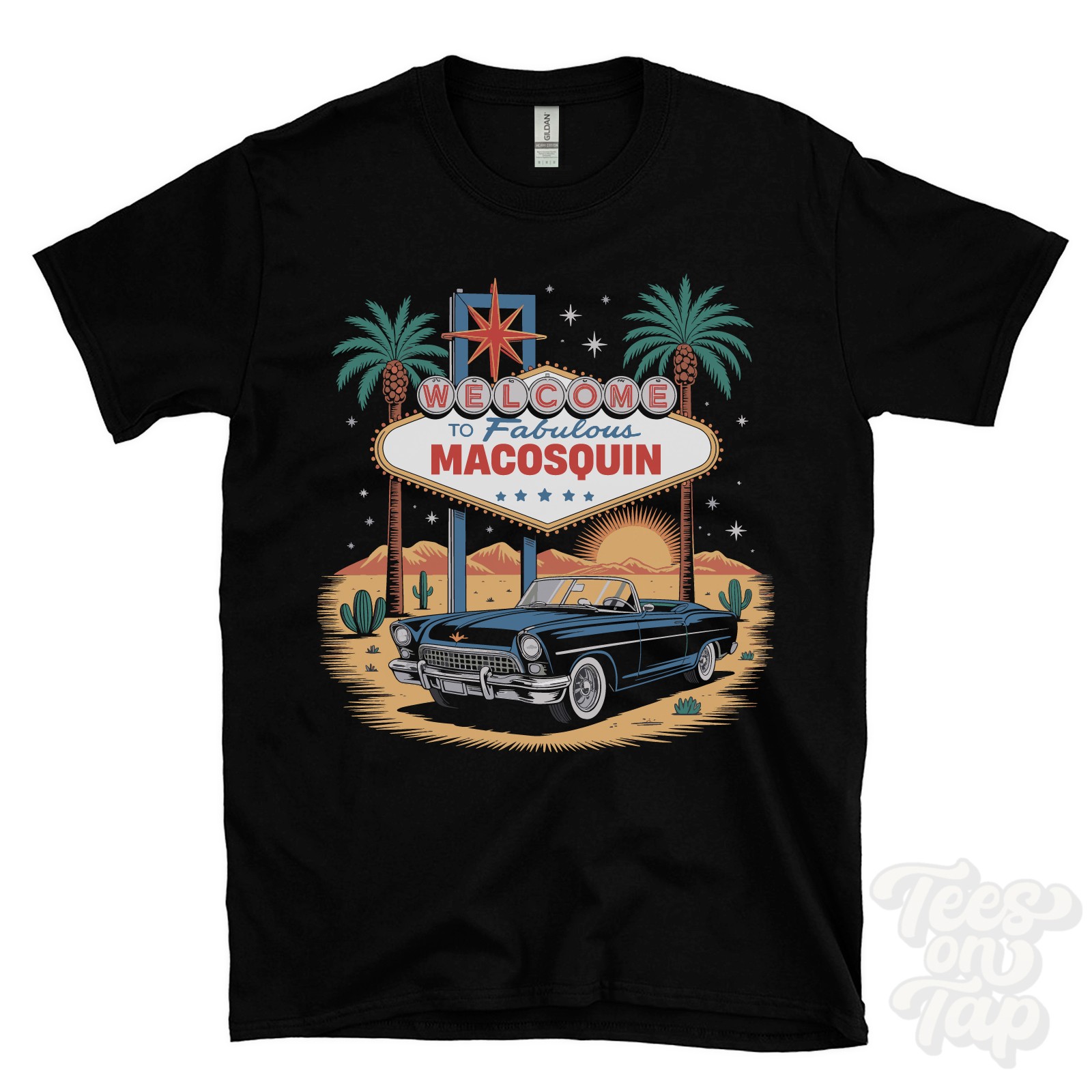 MACOSQUIN LAS VEGAS SIGN PARODY FUNNY T-SHIRT coleraine district northern gallery