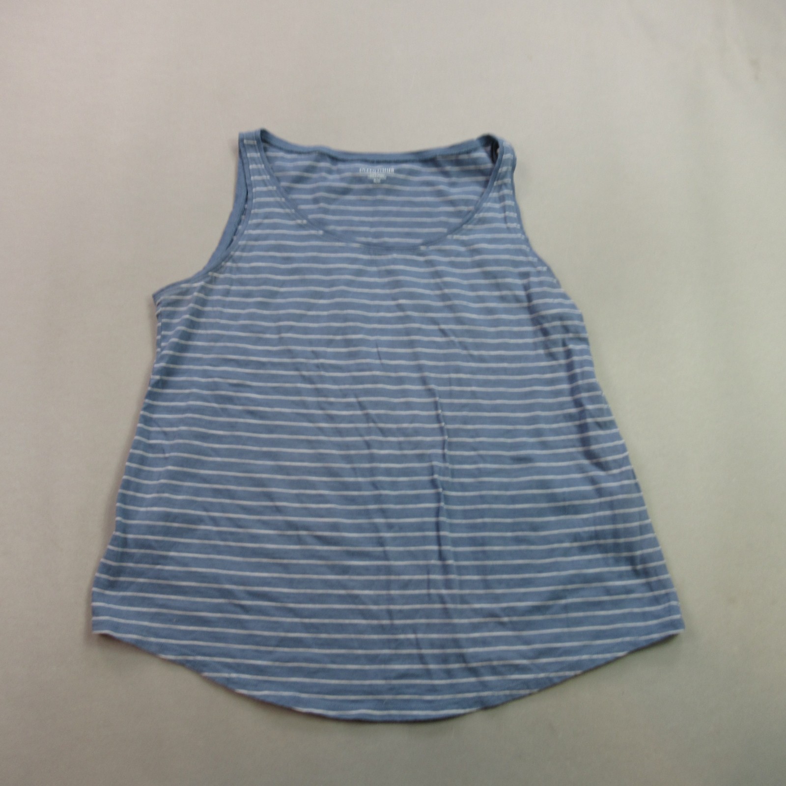 Eileen Fisher Shirt Mens Medium Sleeveless Crew Neck Blue Lightweight Stripes gallery