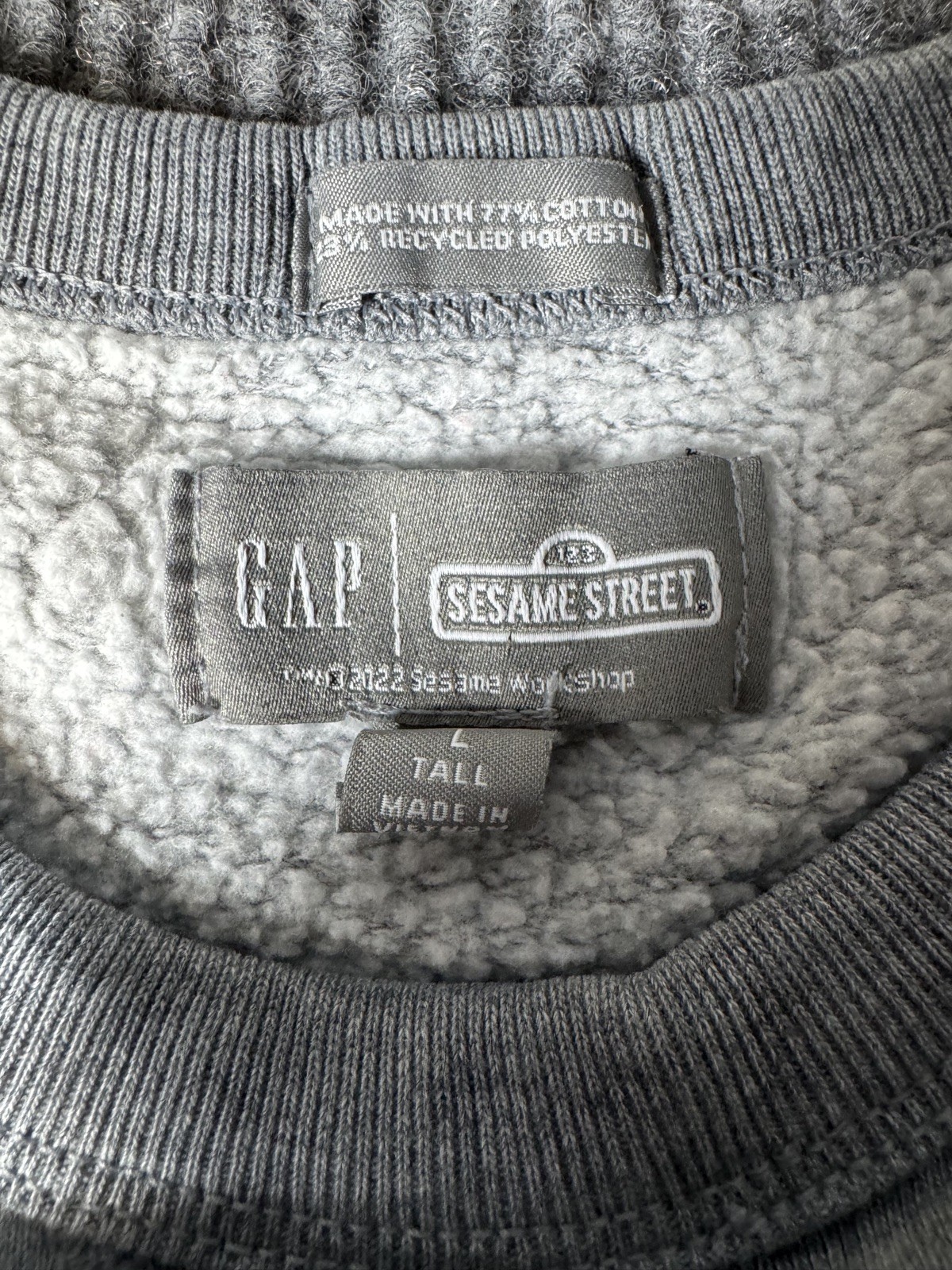 Gap x Sesame Street Crewneck Sweatshirt Mens Large Tall Gray Big Bird gallery