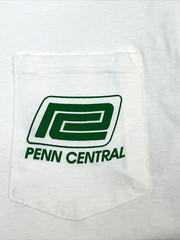 NEW! PENN CENTRAL TRAIN RAILROAD POCKET T-SHIRTS WHITE S-3X TS