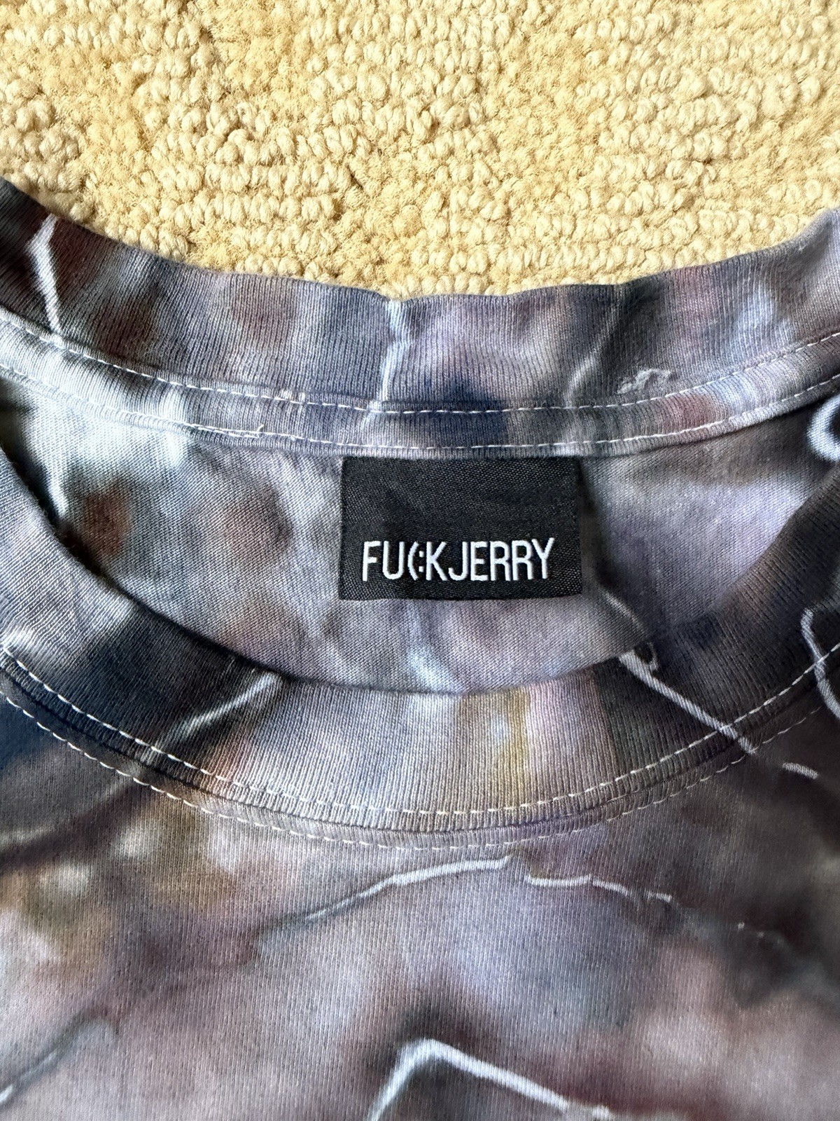 Geode Ice Dyed Tie Dye Fuckjerry Open Windows Fresh Air Meme Shirt Large gallery