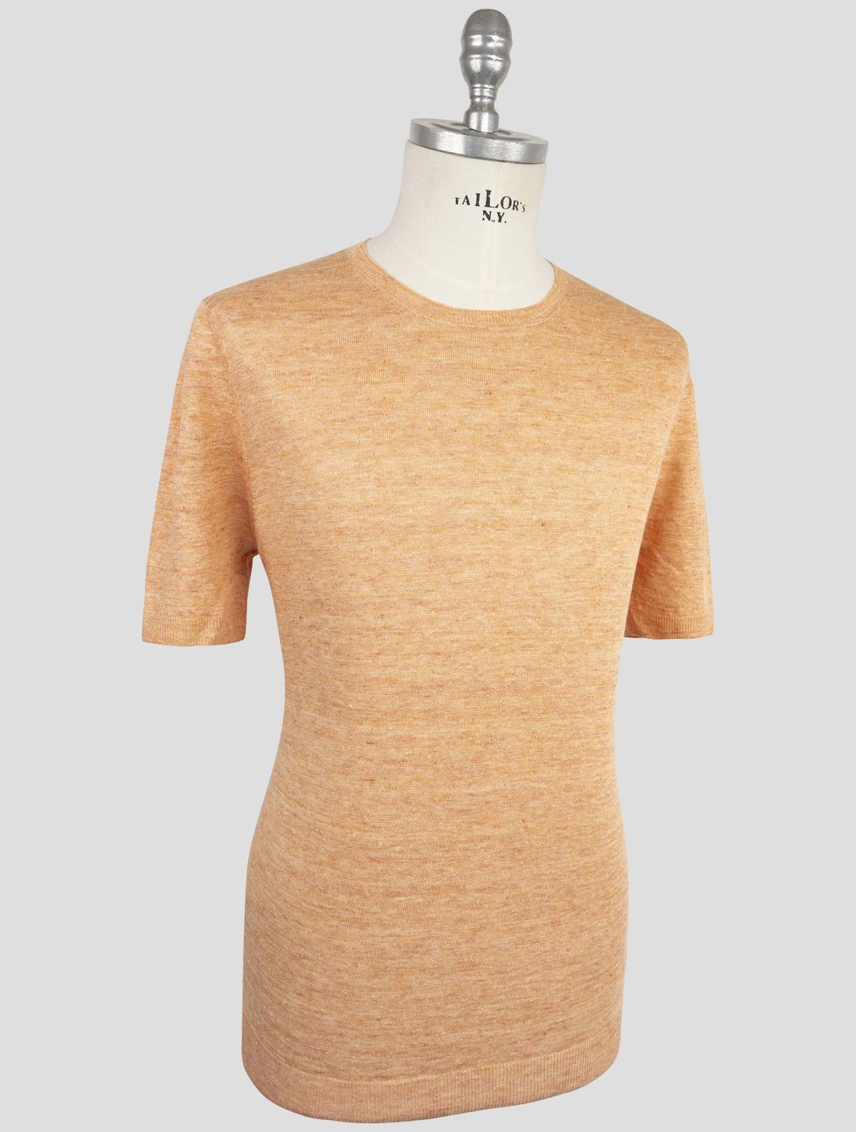 NEW GRAN SASSO ORANGE LINEN T-SHIRT US 46 - EU 56 G4S77 gallery