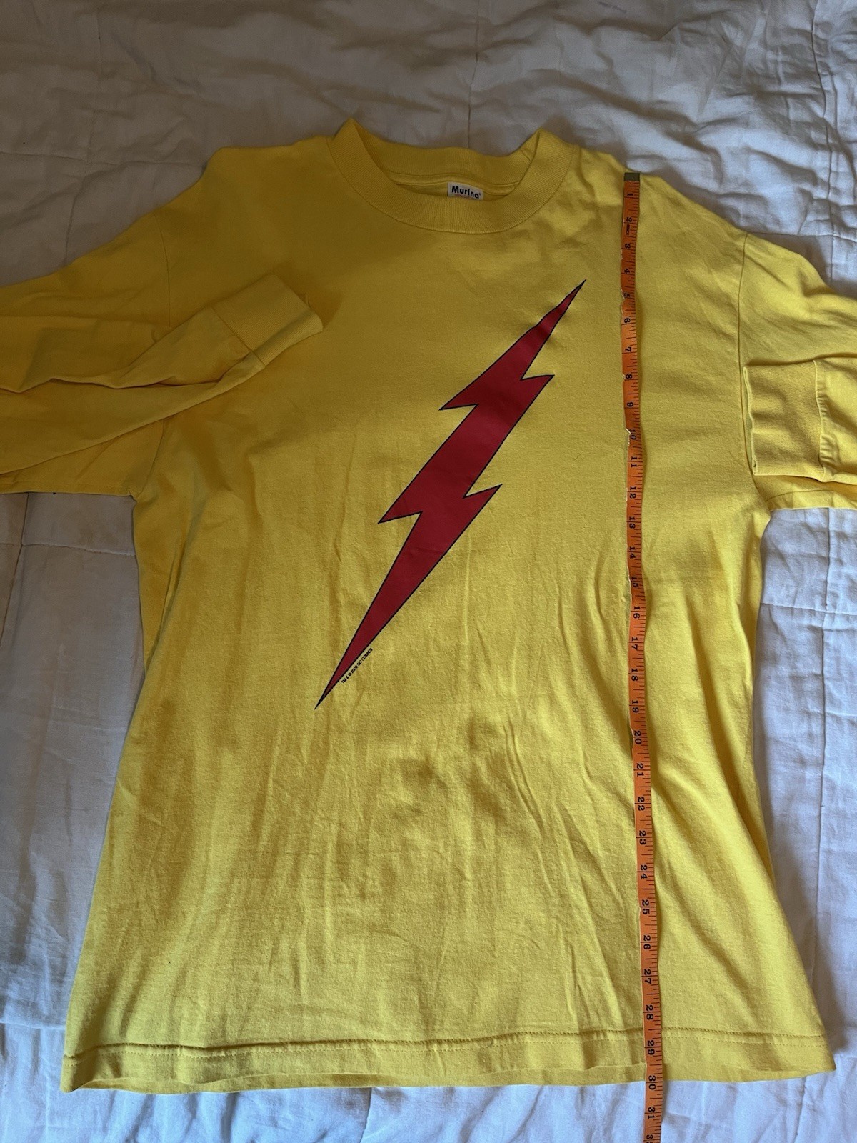Vintage Reverse Flash DC Comics Logo Graphic Yellow Long Sleeve Shirt Men’s L gallery