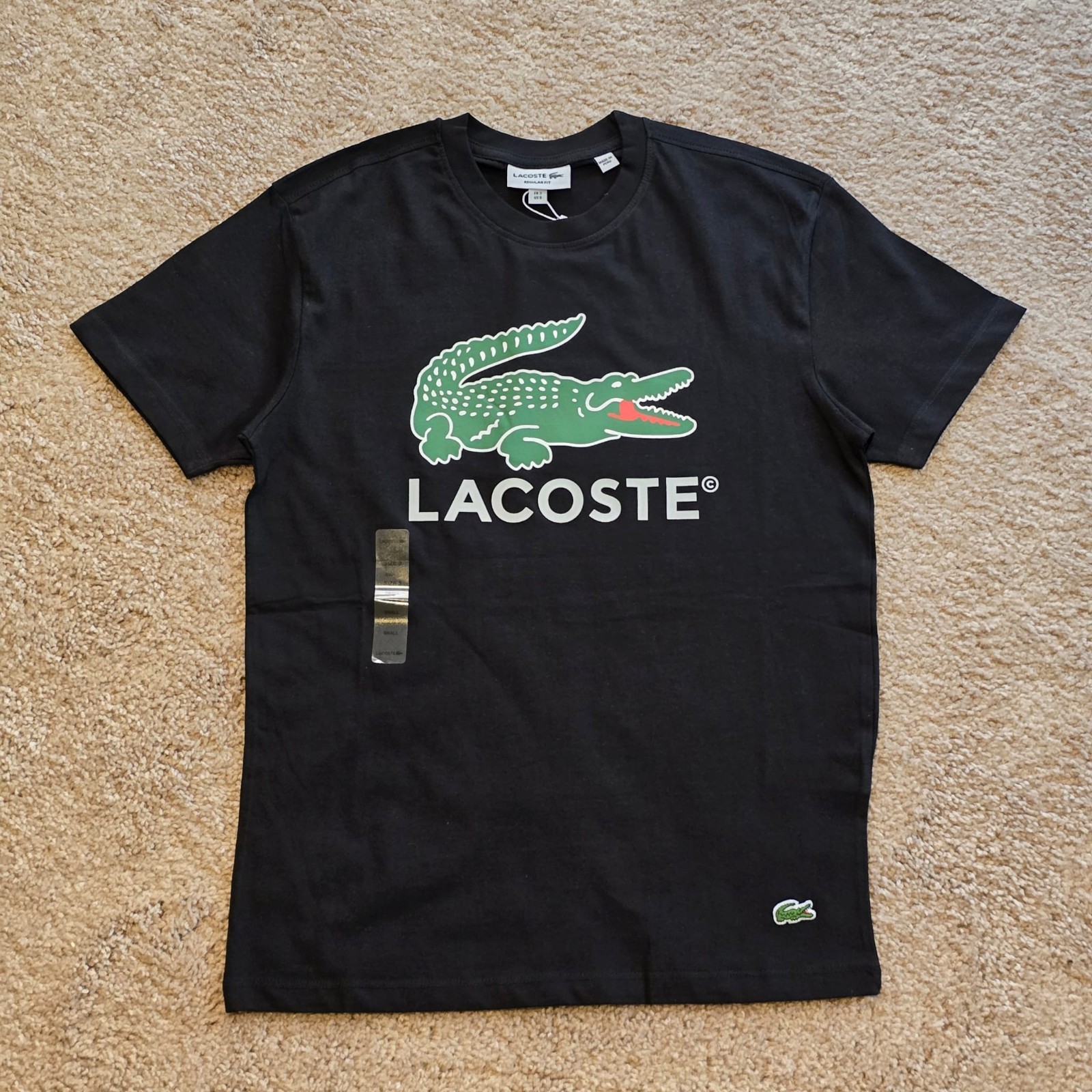 Lacoste Men's Signature Print Cotton Jersey T-Shirt Black TH1285-51-031 gallery
