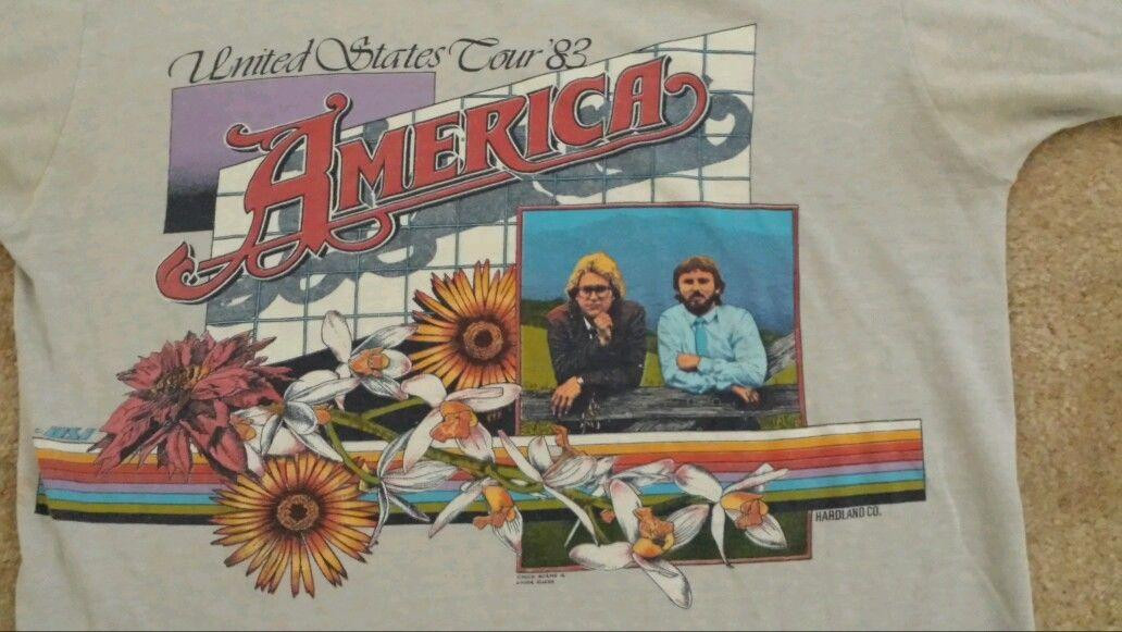 VINTAGE 1983 AMERICA BAND CONCERT TOUR T-Shirt BL337 gallery