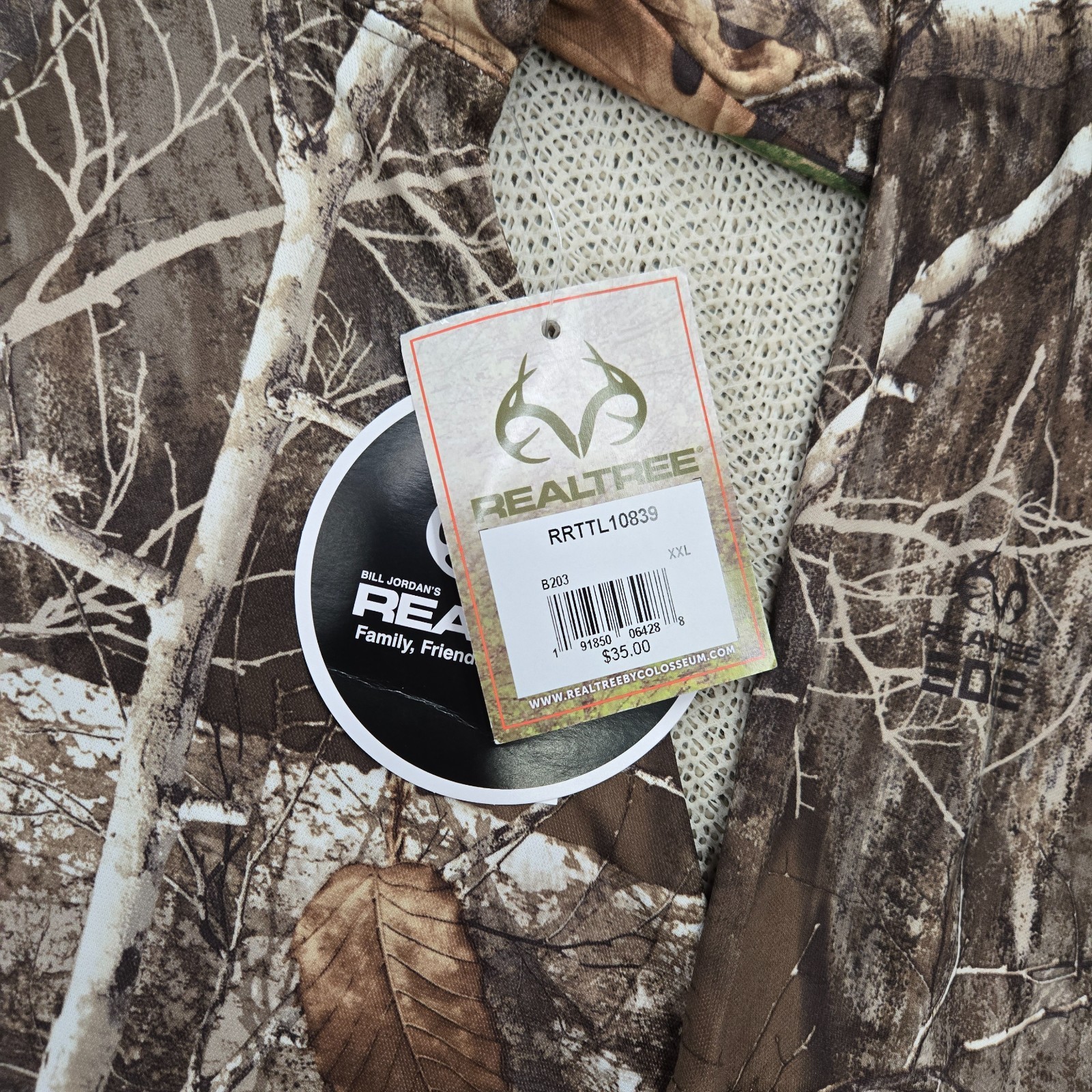 Realtree Shirt Mens 2XL Brown Edge Camouflage Hunting Camo Long Sleeve Performan gallery