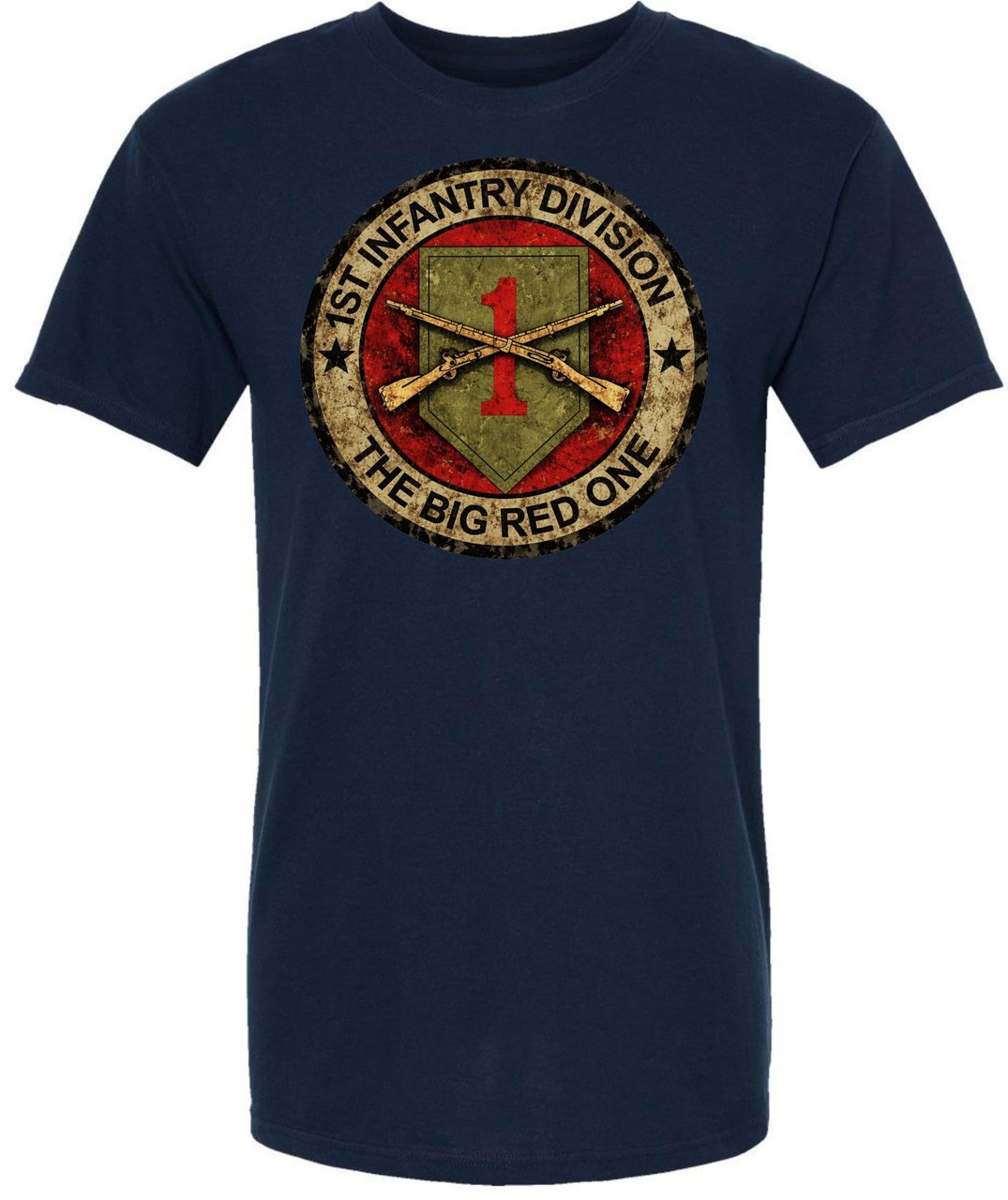 1st Infantry Division Big Red One Printed T-Shirt Army Military 100% Cotton Tee gallery
