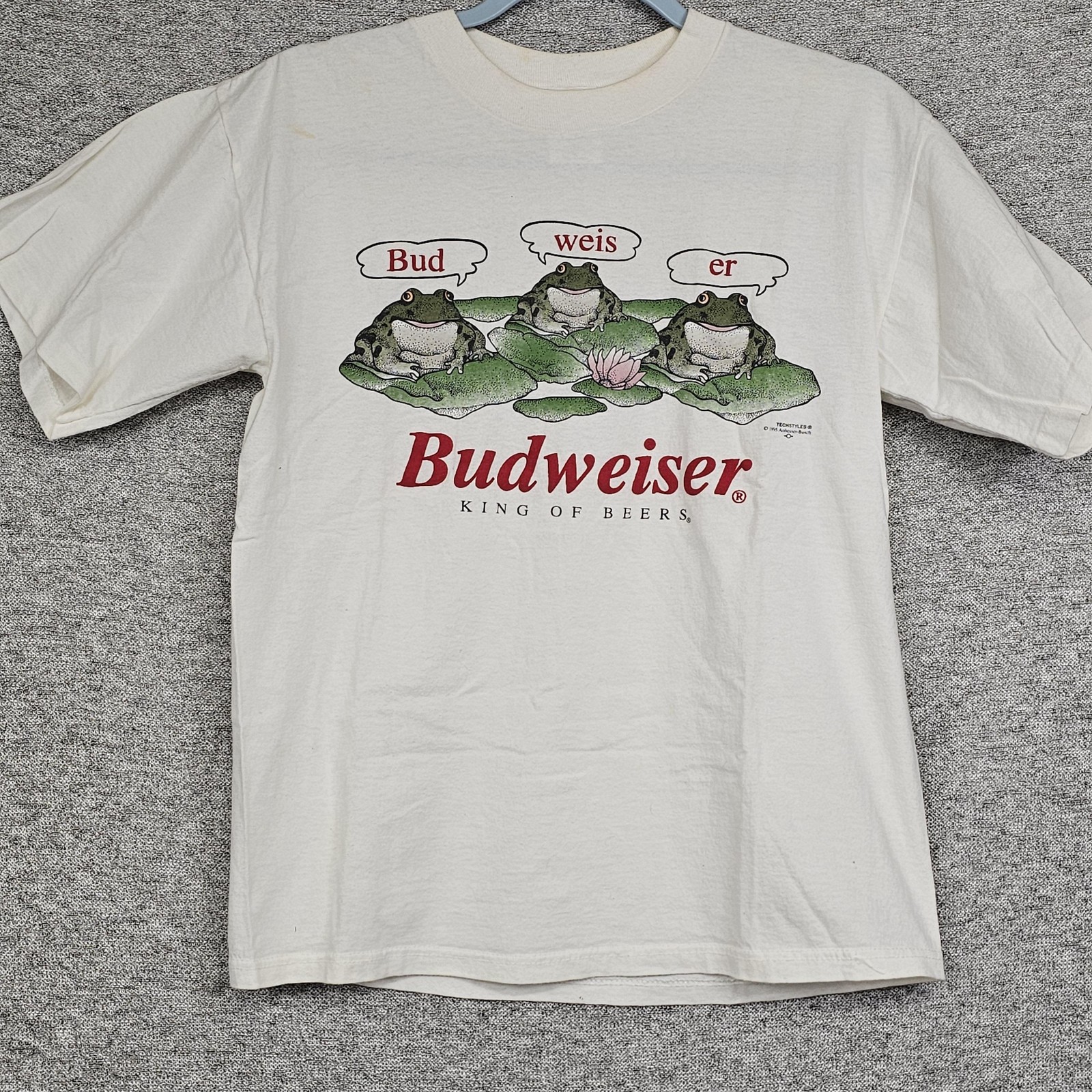 Vintage Budweiser Frogs Shirt Mens Medium White Graphic Beer Promo 1990s gallery