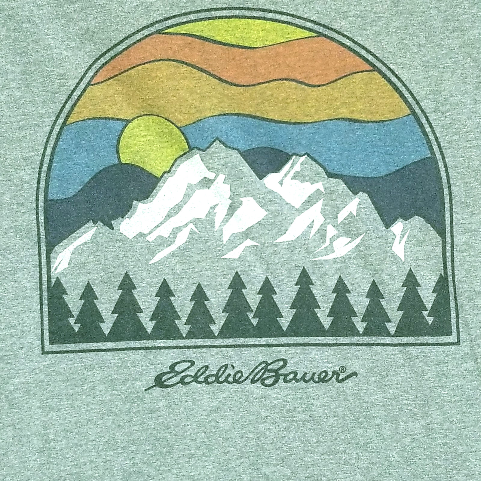Eddie Bauer Shirt Men XL Gray Mountain Nature Outdoor Graphic Tee Cotton Blend gallery