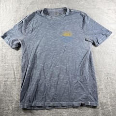 Faherty Shirt Mens Medium Blue Sunrise Graphic Crewneck Tee Casual Beach Outdoor