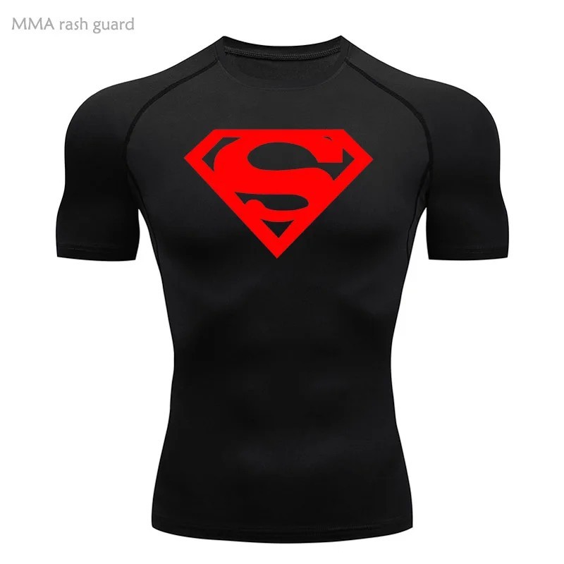 Men's T-shirts Superhero Compression Tights Tops Short Sleeve Tee Gym gallery