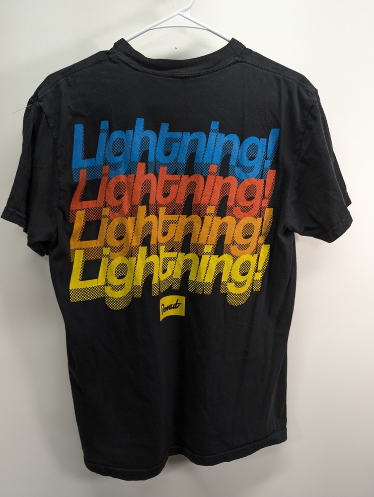 Donut Media Mens Medium Lightning Give It The Beans Graphic T-Shirt Tee