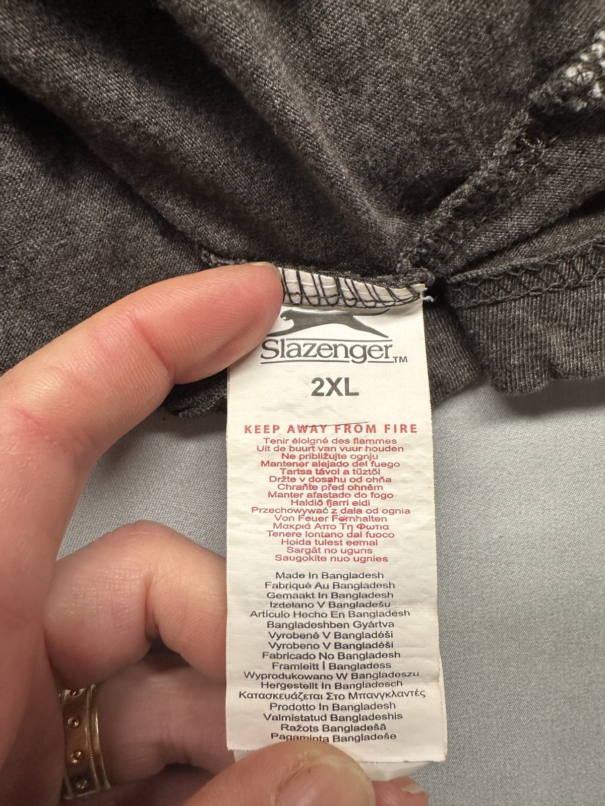 Slazenger Short Sleeve Gray Men's T-Shirt, Size 2XL, Embroidered Logo. gallery