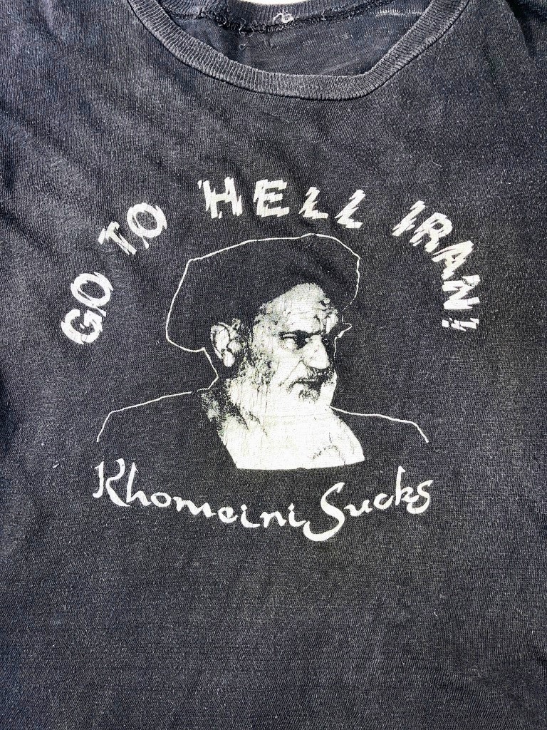 Iran Hostage Crisis Khomeini Graphic T Shirt 70s 80s Distressed M Vintage gallery