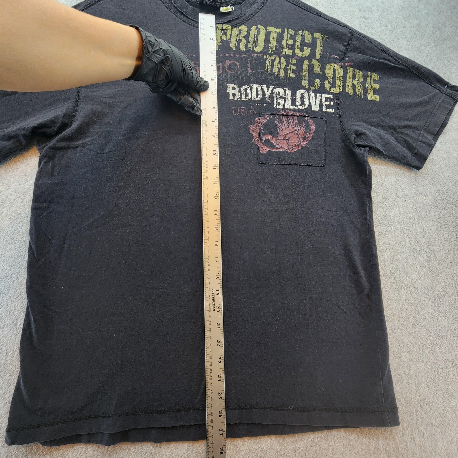 Body Glove Shirt Mens Large Black Distressed Graphic Protect The Core Surf Tee gallery