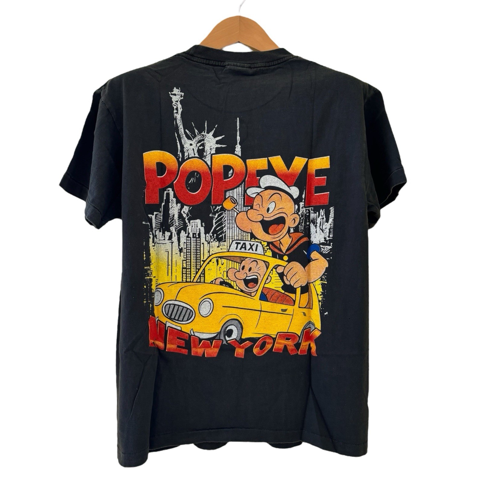Vintage 1996 Popeye Taxi Service New York T-Shirt Changes Tag Large Reprint gallery
