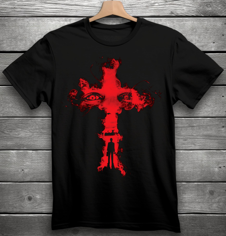 The Exorcist Movie Horror T-Shirt Black S-3XL Regan Red Cross Tee
