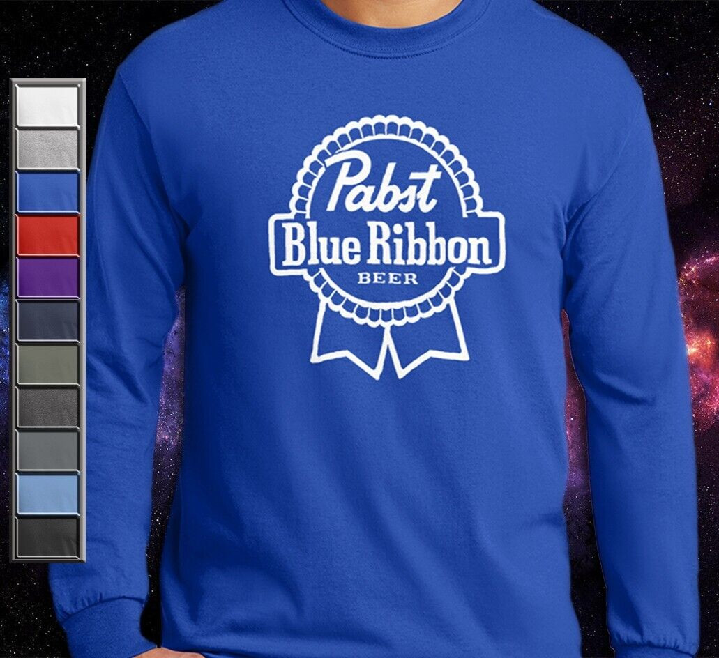 Pabst Blue Ribbon Beer Long Sleeve T-Shirt on Gildan 100% Cotton S-3XL Tee gallery