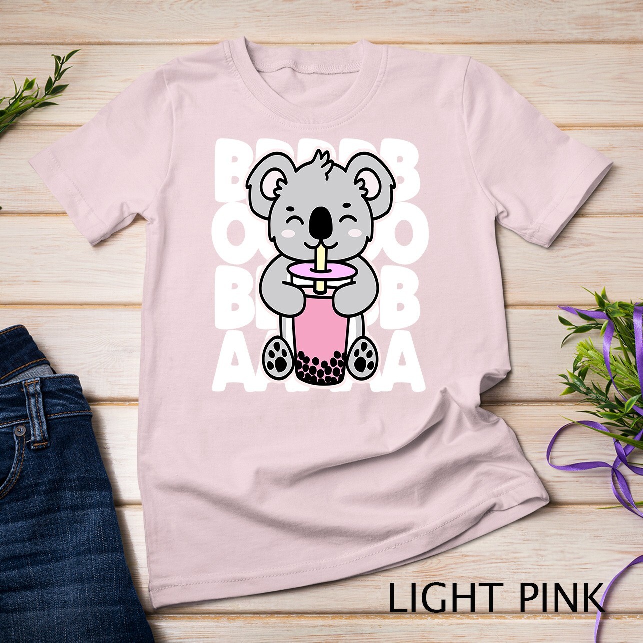 Koala Drinking Boba Cute Kawaii Bubble Tea Dark Unisex T-shirt gallery