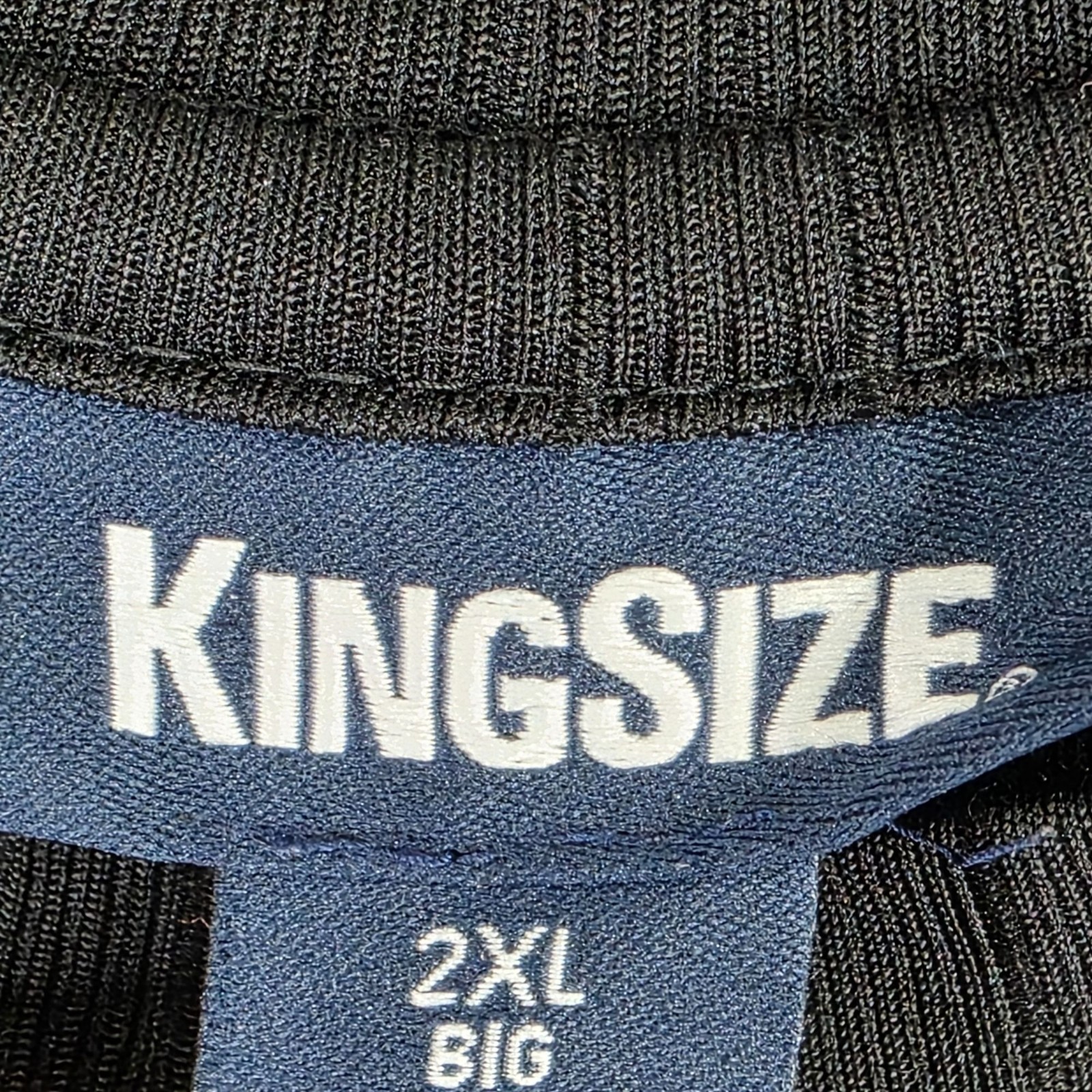 Mens King Size Black T Shirt Short Sleeve Crew Neck Rayon Polyester Blend 2XL gallery