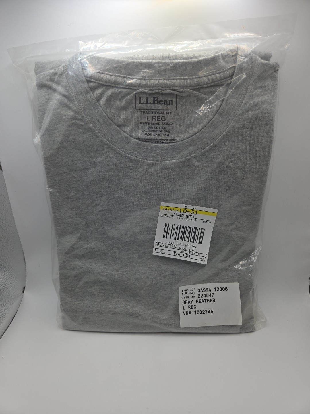 LL Bean Mens Large Heather Gray Short Sleeve T Shirt 100 Cotton New gallery
