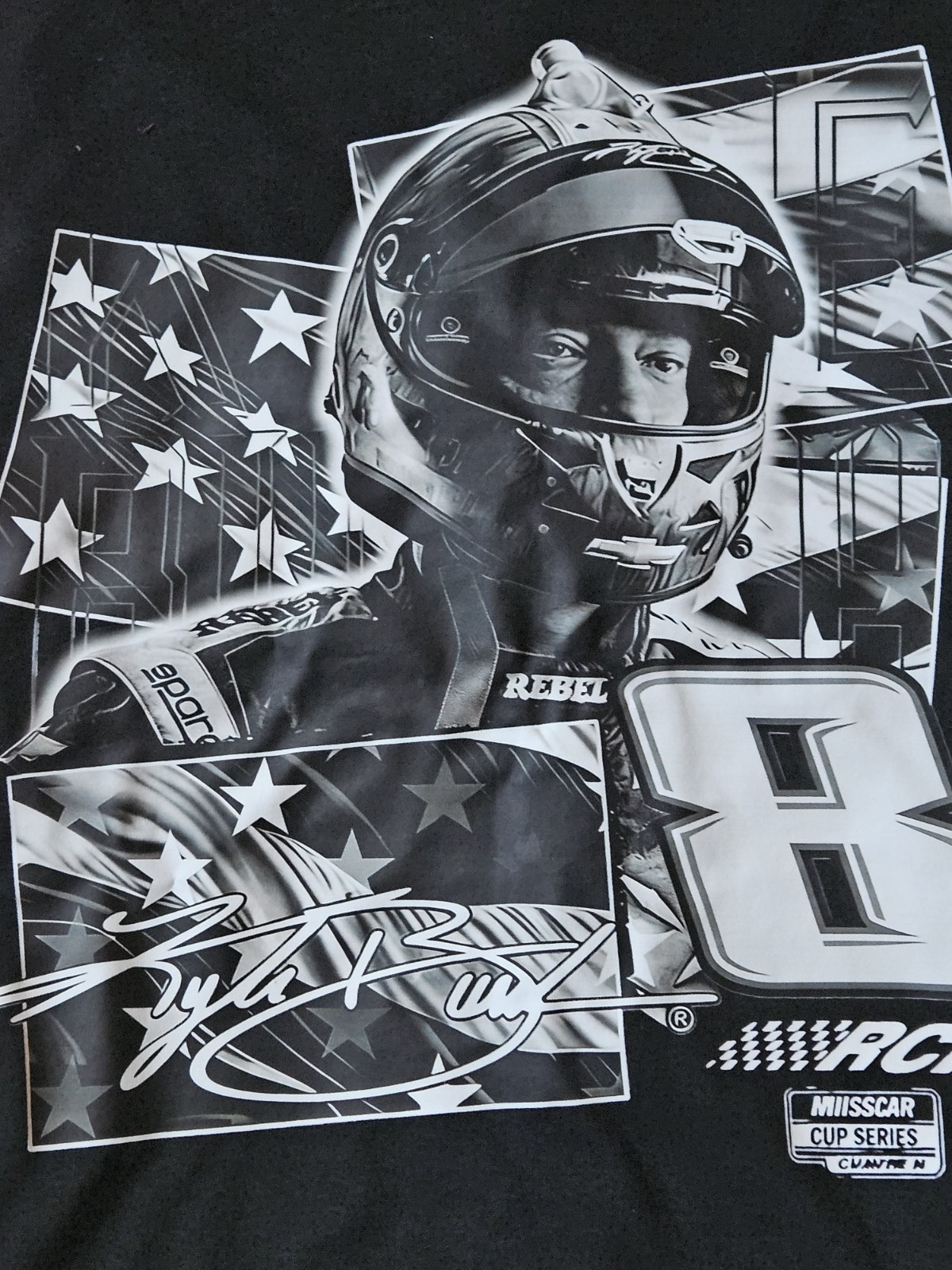 2026 2XL Kyle Busch #8 RCR Racing Patriotic American Flag Graphic T-Shirt & 1 XL gallery