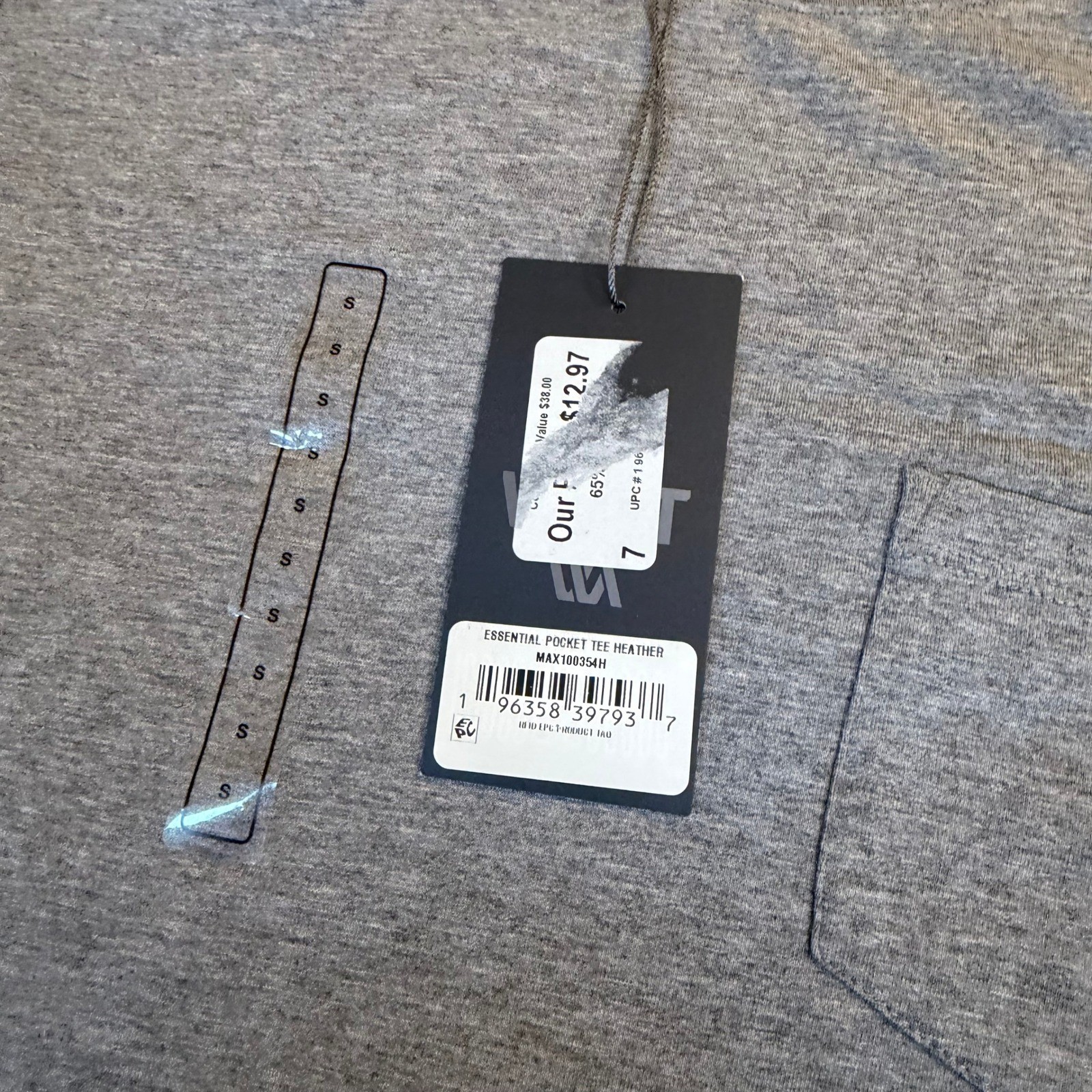 VRST Essential Pocket Tee Heather Gray Short Sleeve Crew Neck Men's Small NWT gallery