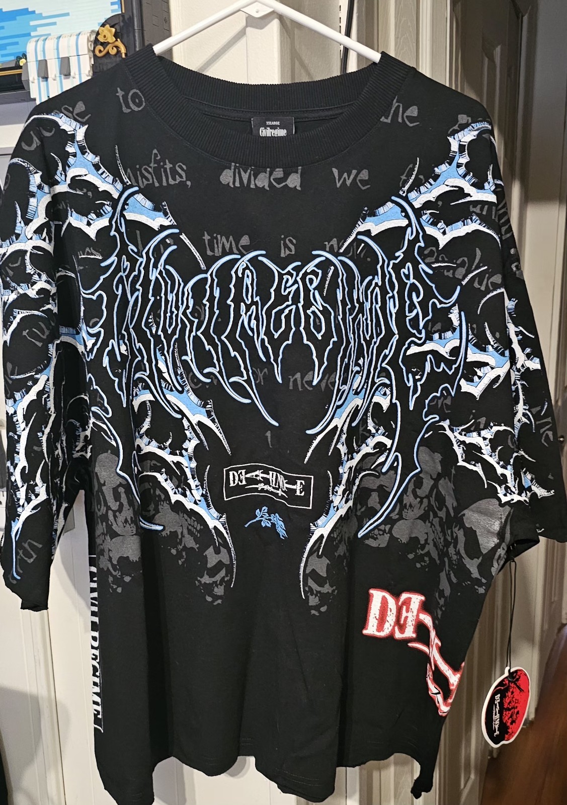Civil Regime DeathNote Ryuk's Fatal Stare "Side By Side" Dungeon Tee 2XL gallery