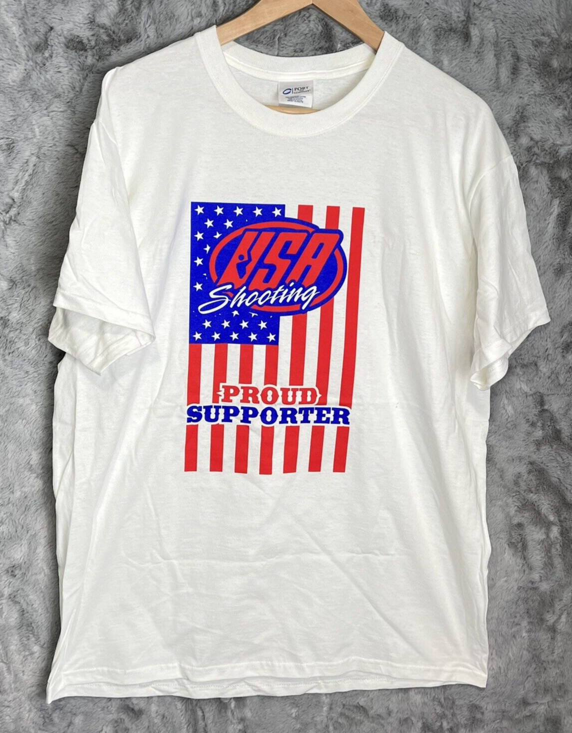 Vintage USA Shooting Proud Supporter White TShirt Mens XL