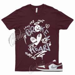 BROKEN T Shirt to Match 1 Low Bordeaux Maroon Cherrywood Red White Cement Grey 6