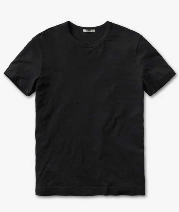 Buck Mason USA Made Slub Cotton 145GSM Black T-Shirt STANDARD Length gallery
