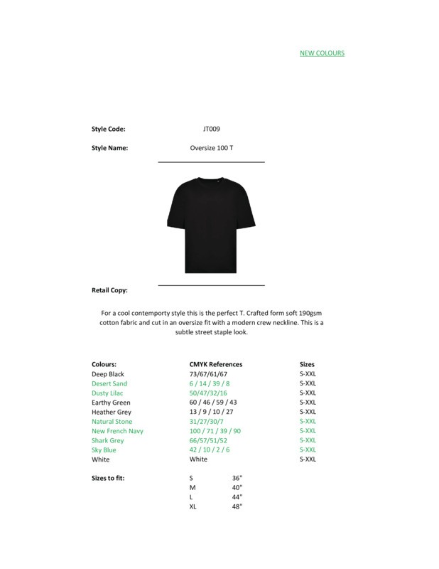 AWDis Just Ts & Polos Oversize 100 T-Shirt JT009 - 100% Ringspiun Cotton gallery