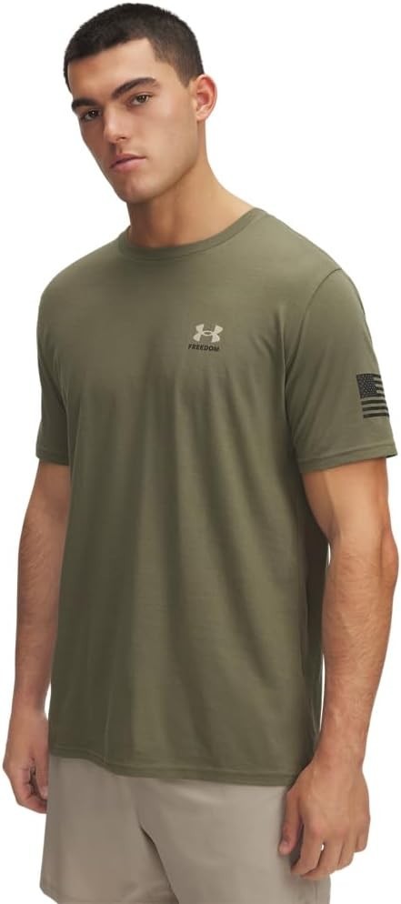 Under Armour Freedom Flag T-Shirt, Marine OD Green-Desert Sand, Pick A Size! gallery