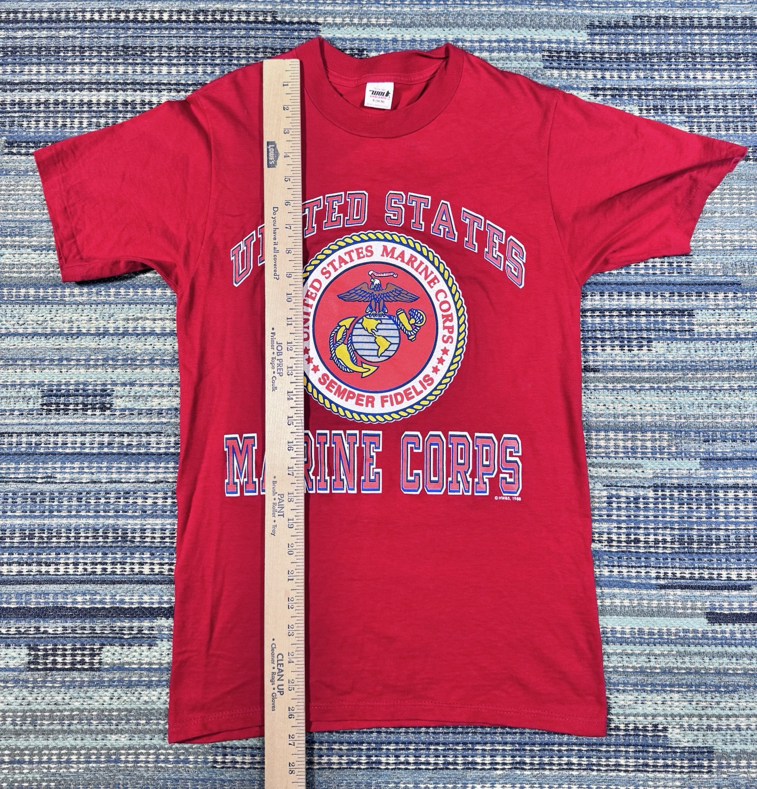 Vintage 80’s US MARINE CORPS T-Shirt Sz Small USMC Military Single Stitch Red gallery