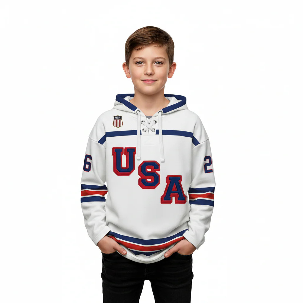 USA Hockey Shield 2026 Replica Jersey Vintage White Lace Hoodie gallery
