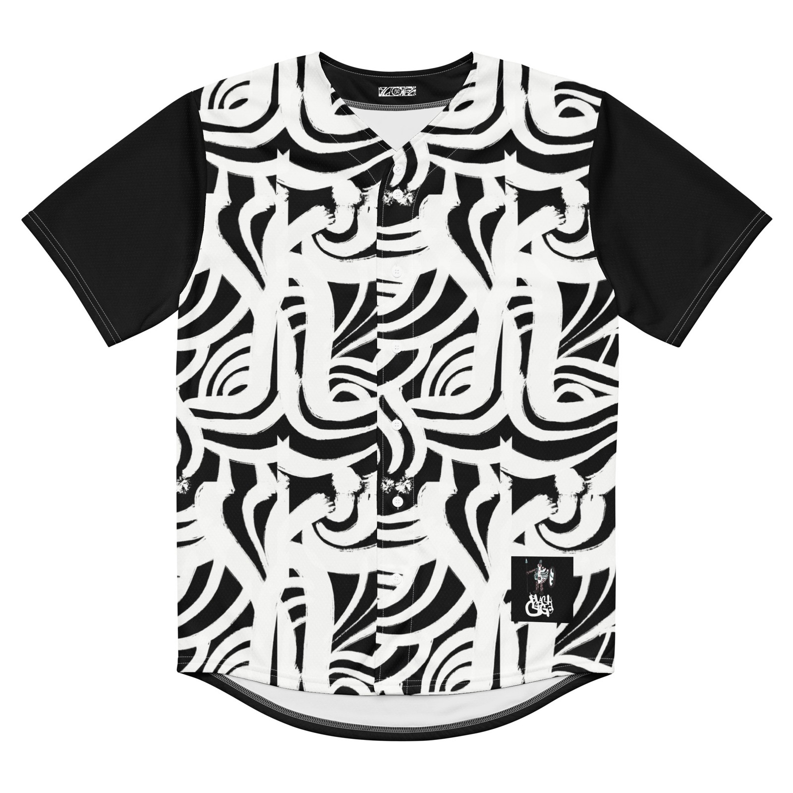 BlackCargo Apparel Mens Recycled Baseball Jersey Eco Friendly Streetwear White L