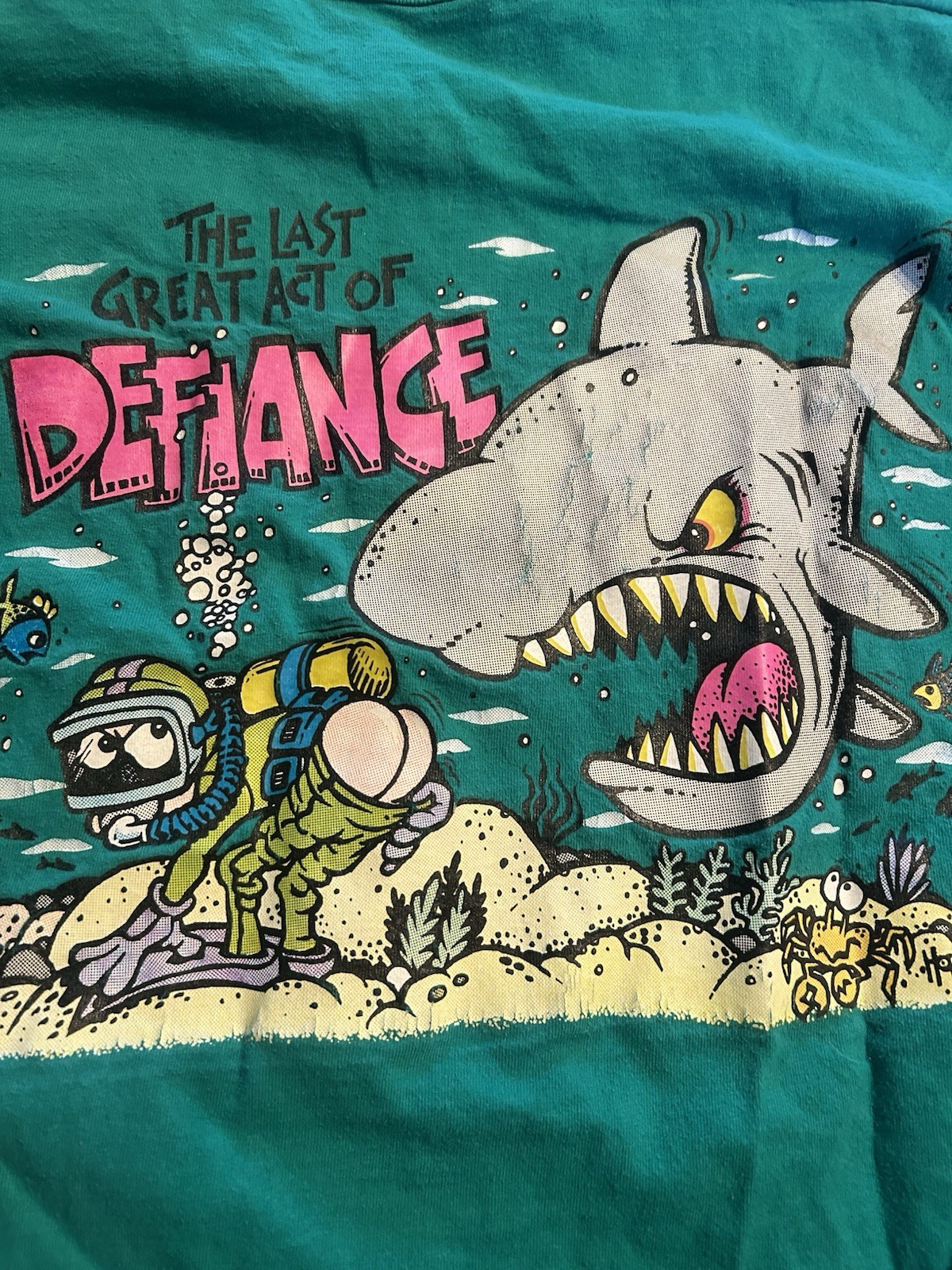 Vintage Shark T-shirt Comedy Funny Size XXL Florida Animals 90s Scuba USA gallery