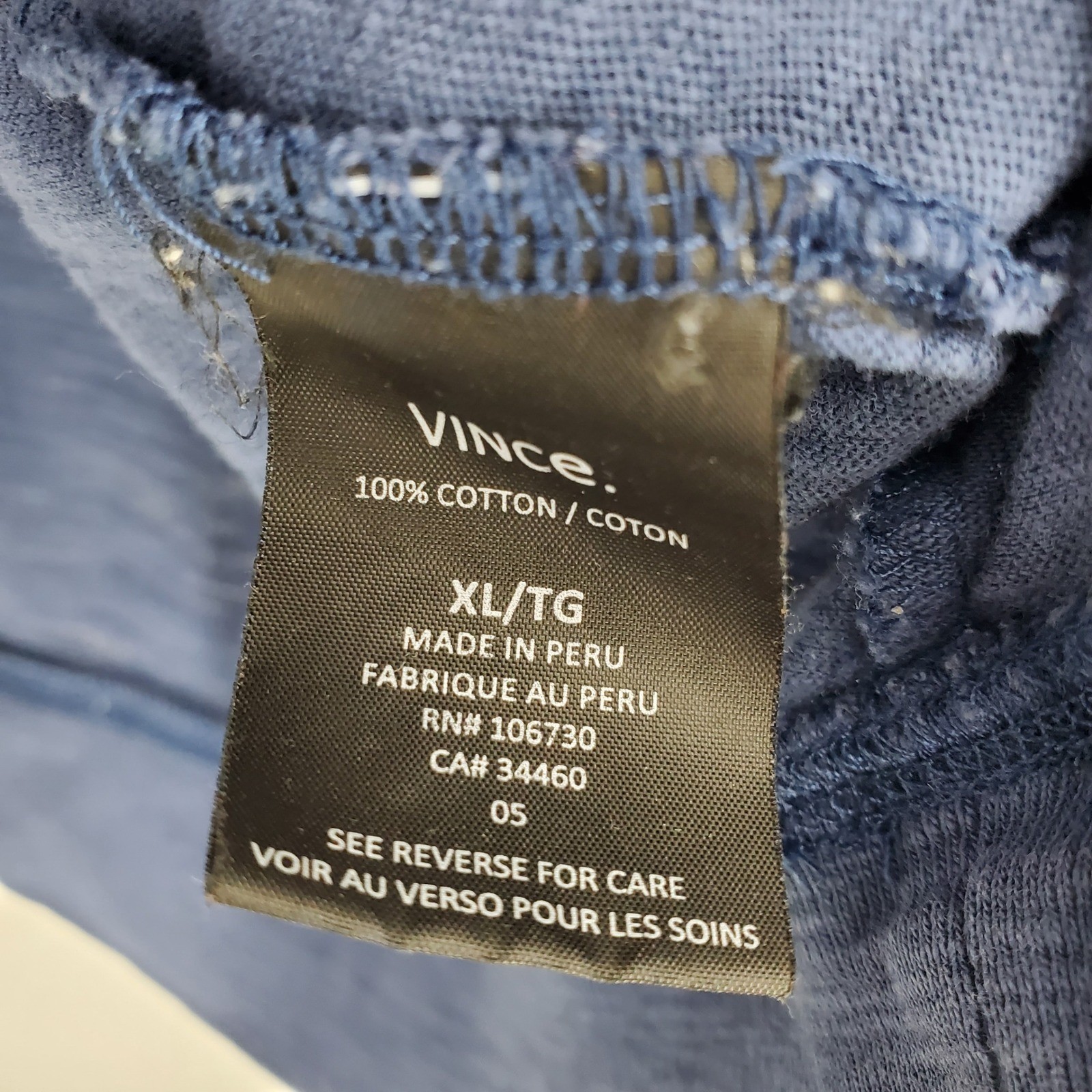 Vince Mens Blue Long Sleeve Cotton Slub Henley Shirt XL Casual Everyday gallery
